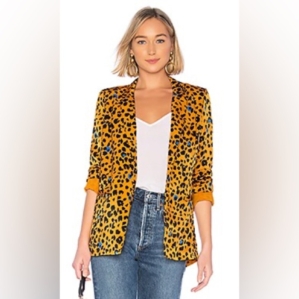 House of Harlow 1960 x Revolve Talia Blazer Jacket size Medium Copper Leopard